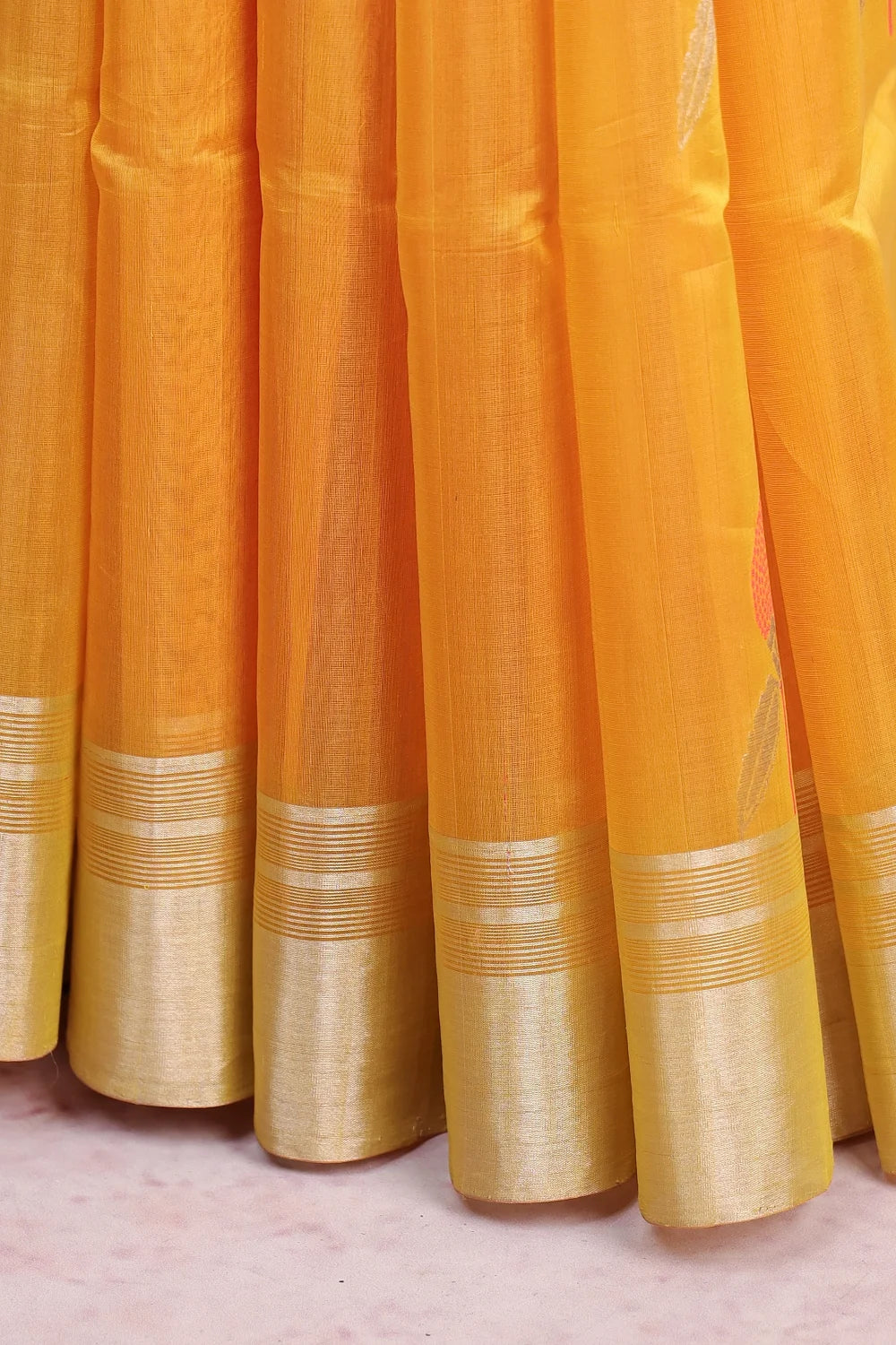 Golden Yellow Pavithra Silk Saree