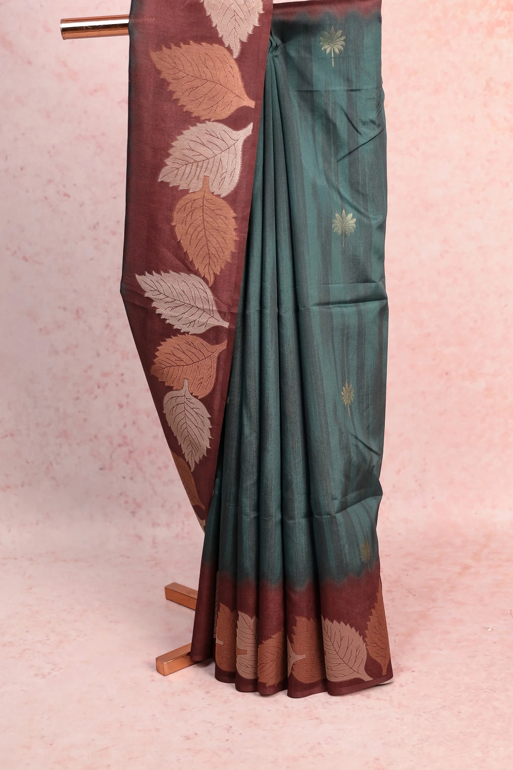 Dark Green Semi Tussar Saree