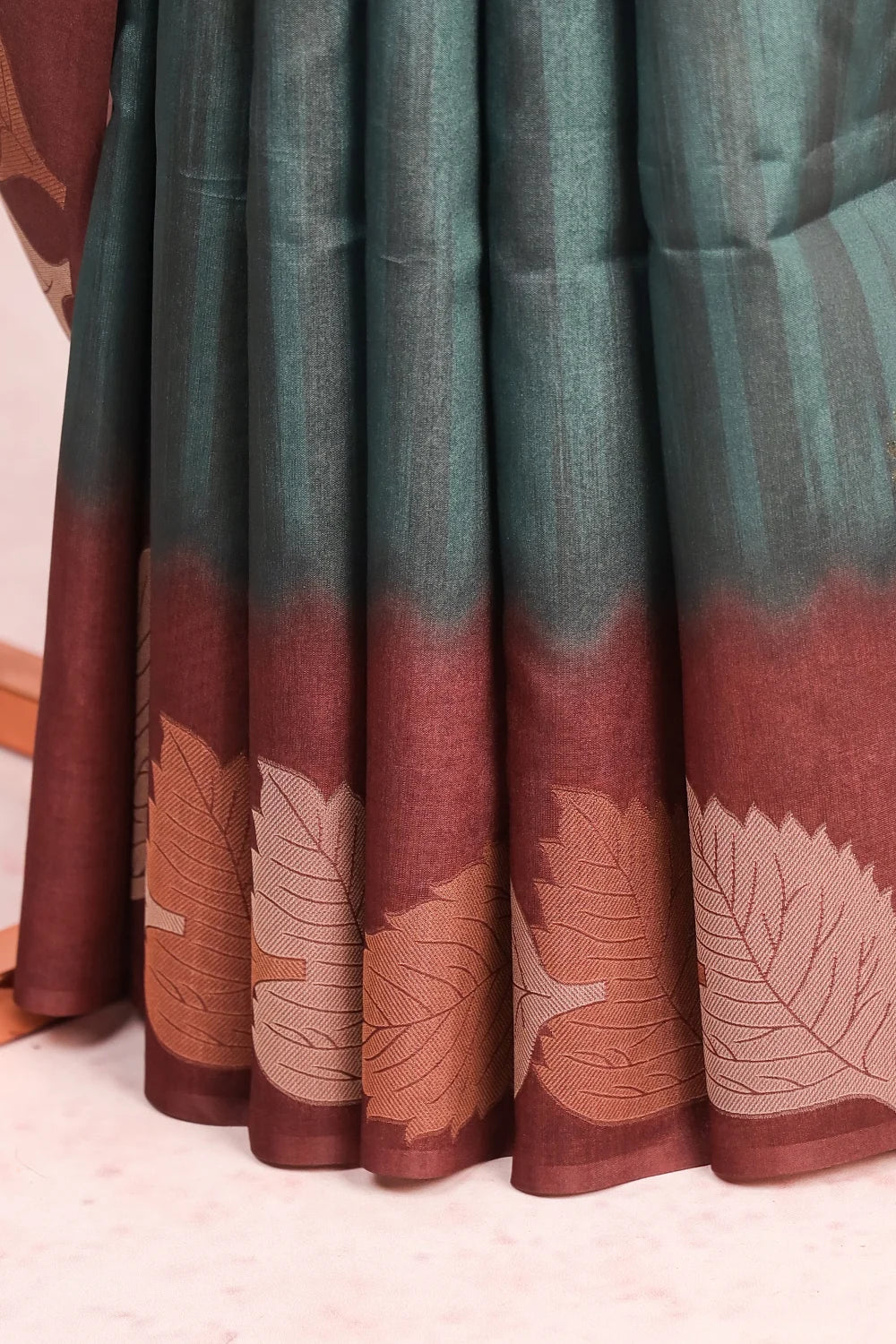 Dark Green Semi Tussar Saree