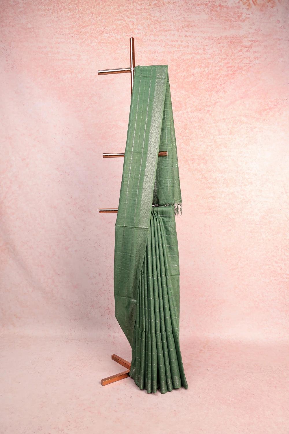 Light Green Tussar Silk Saree