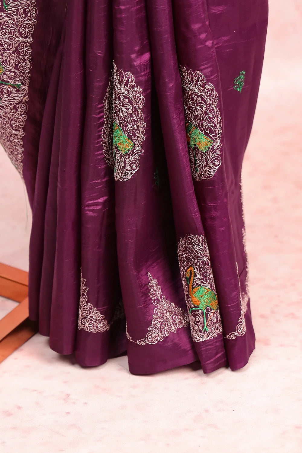Violet Semi Tussar Saree