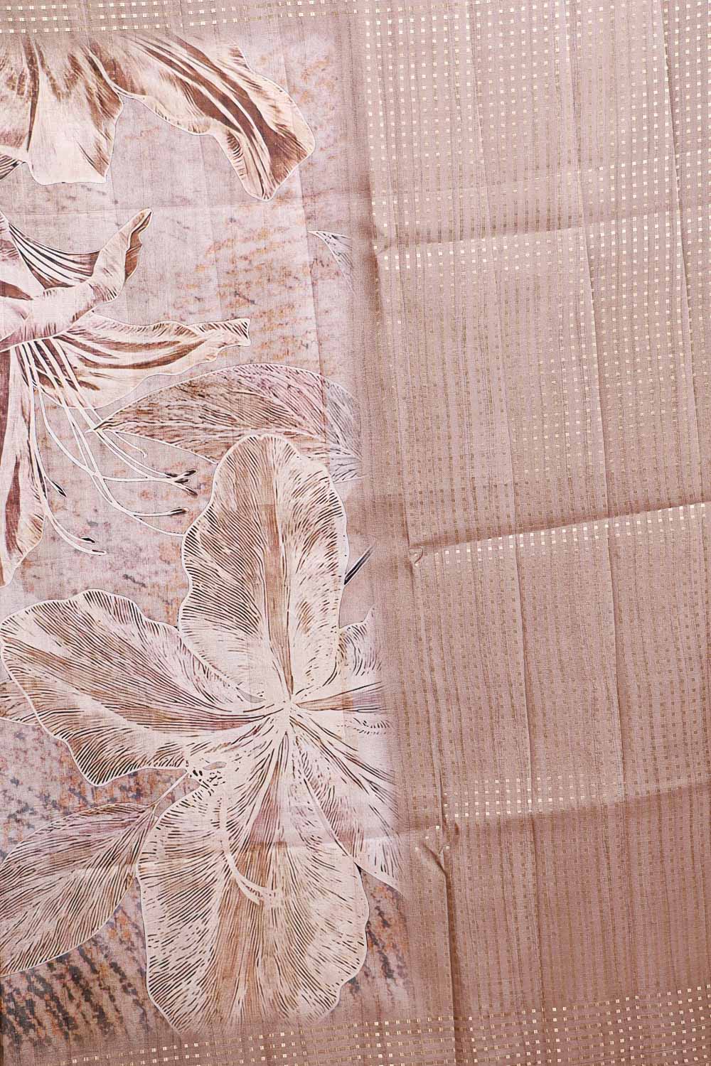 Fawn Color Semi Tussar Saree