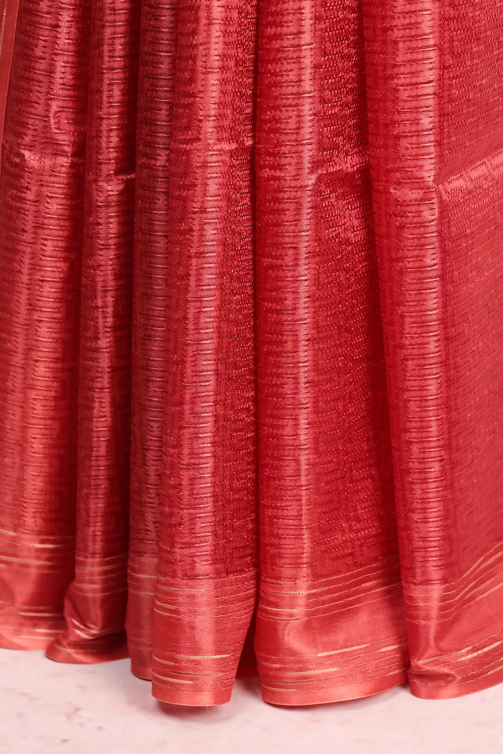 Rust Semi Tussar Saree