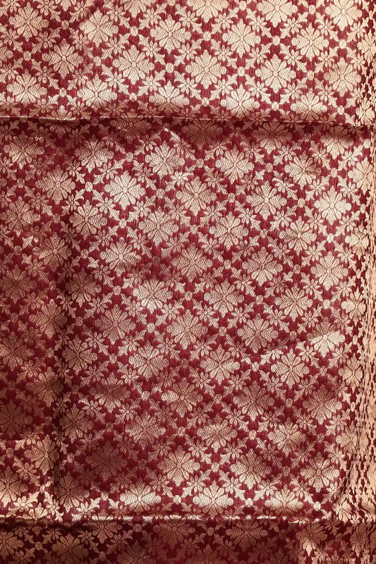 Maroon Tussar Silk Saree