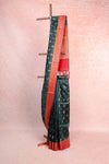 Dark Green Tussar Silk Saree