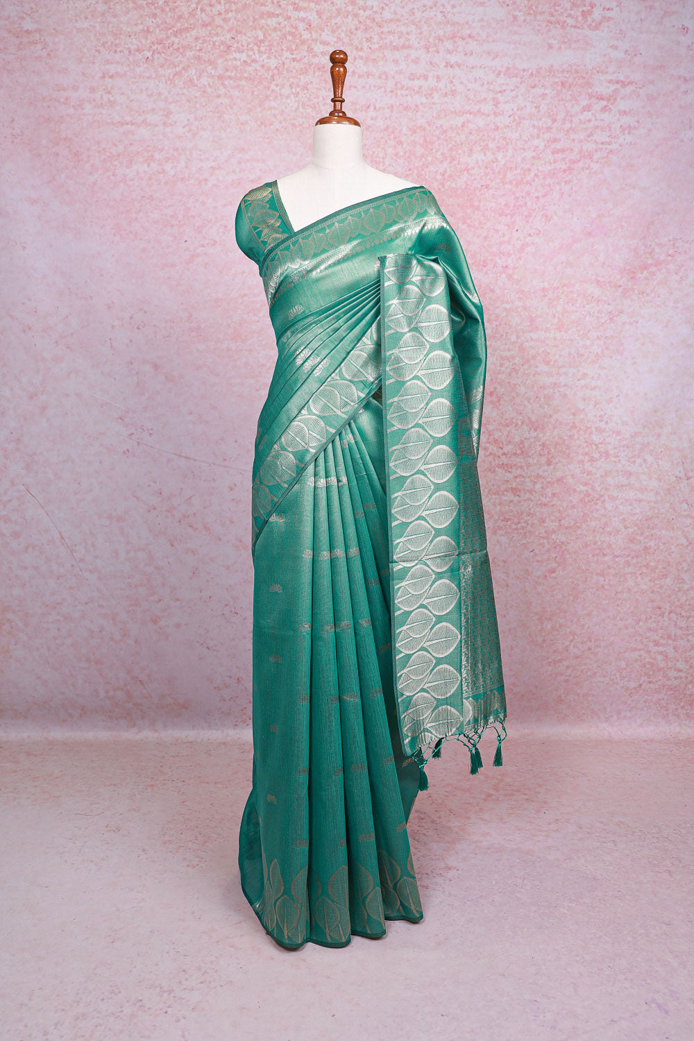 Light Green Semi Tussar Saree - Seematti