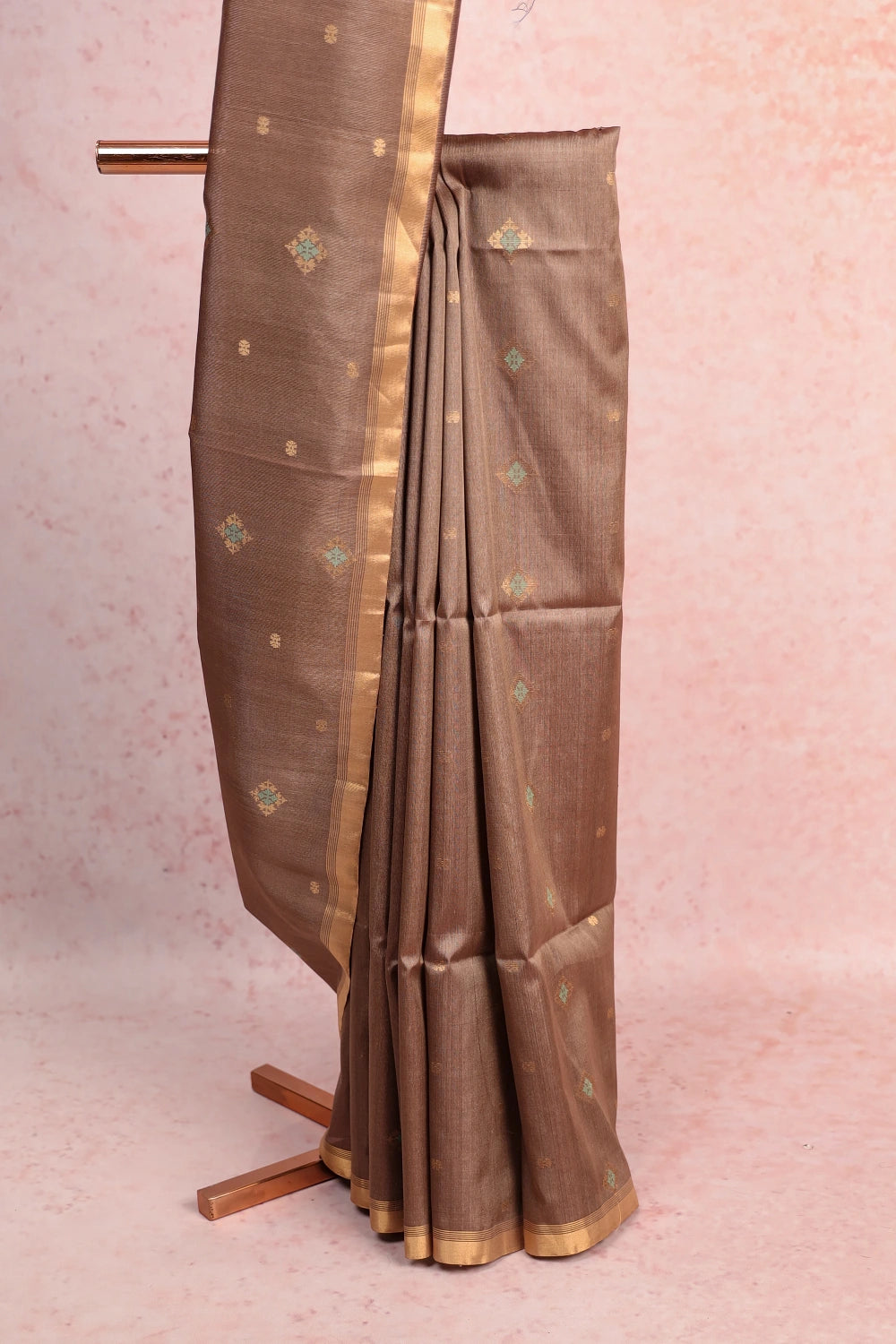 Chocolate Kora Silk Saree