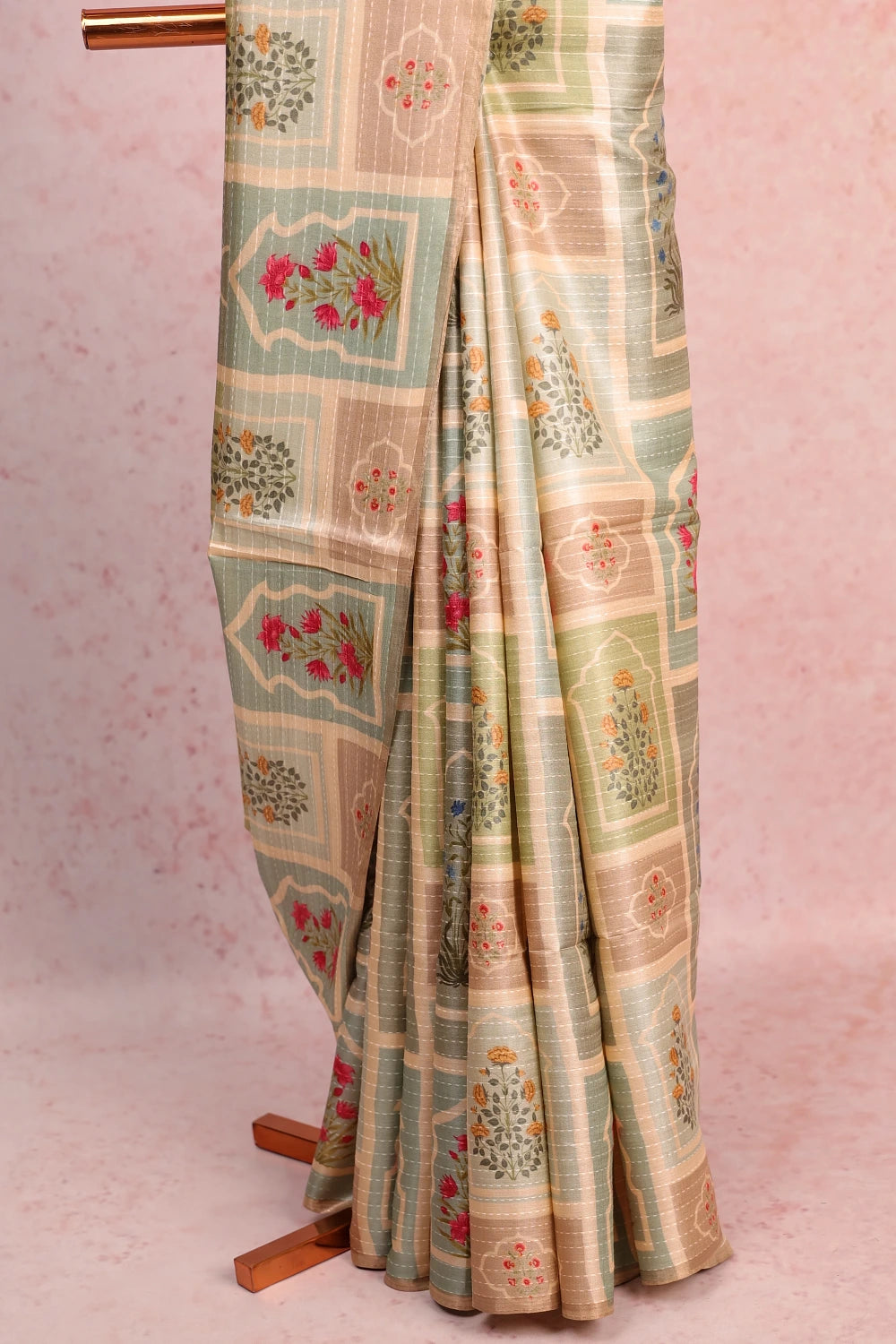 Sandal Tussar Silk Saree