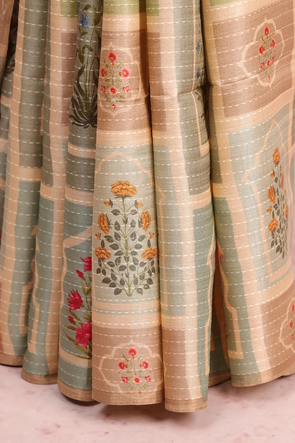 Sandal Tussar Silk Saree