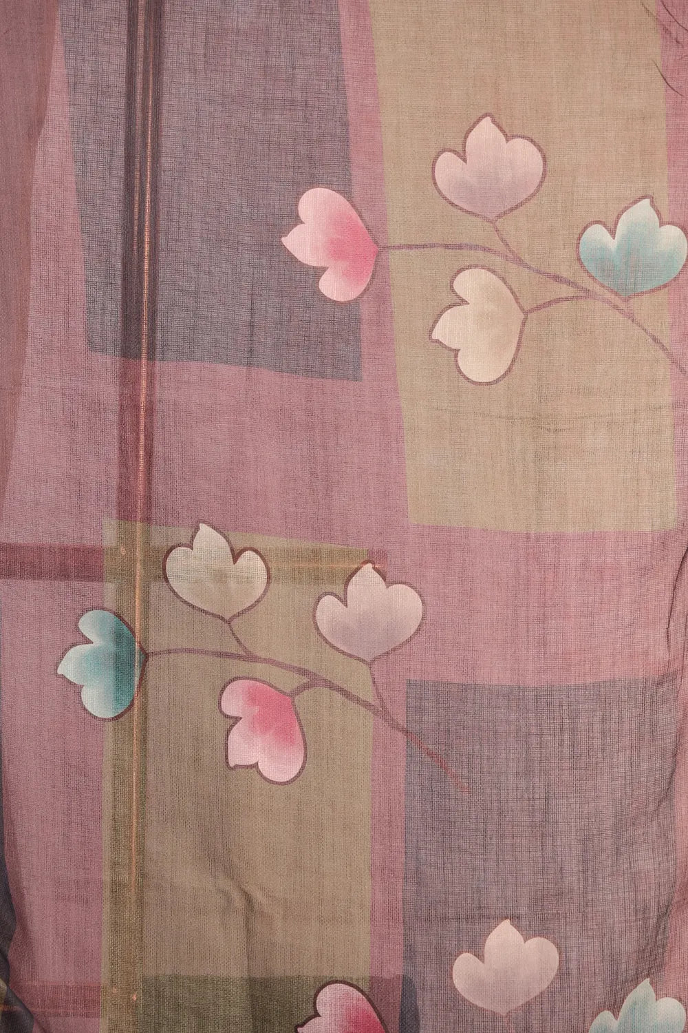 Multi Color Semi Linen Saree