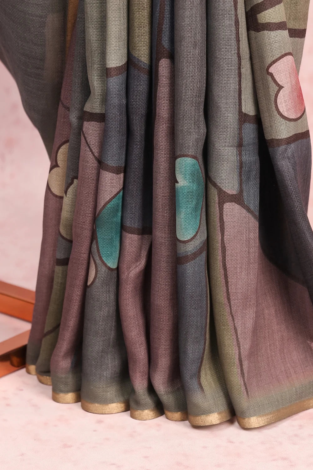 Multi Color Semi Linen Saree