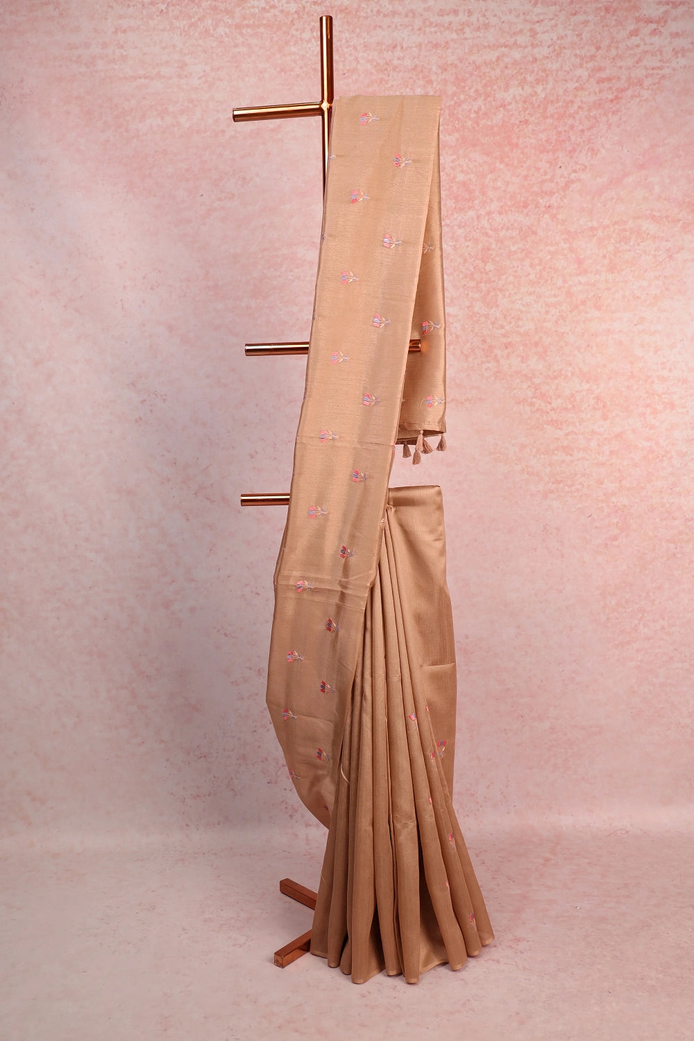 Fawn Semi Tussar Saree
