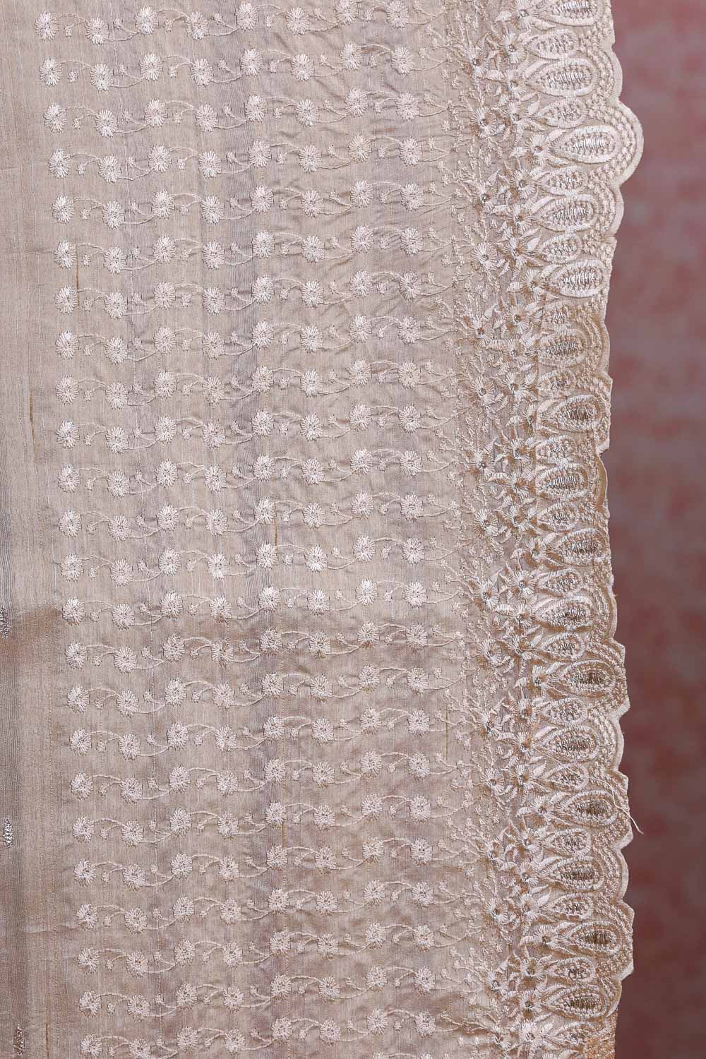 Cream Semi Tussar Saree