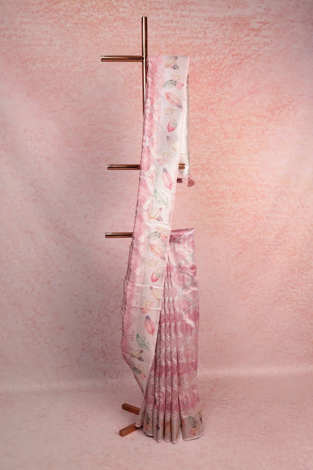 Light Pink Semi Tussar Saree