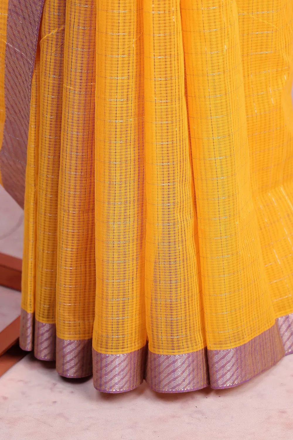 Golden Yellow Manglarian Cotton Saree
