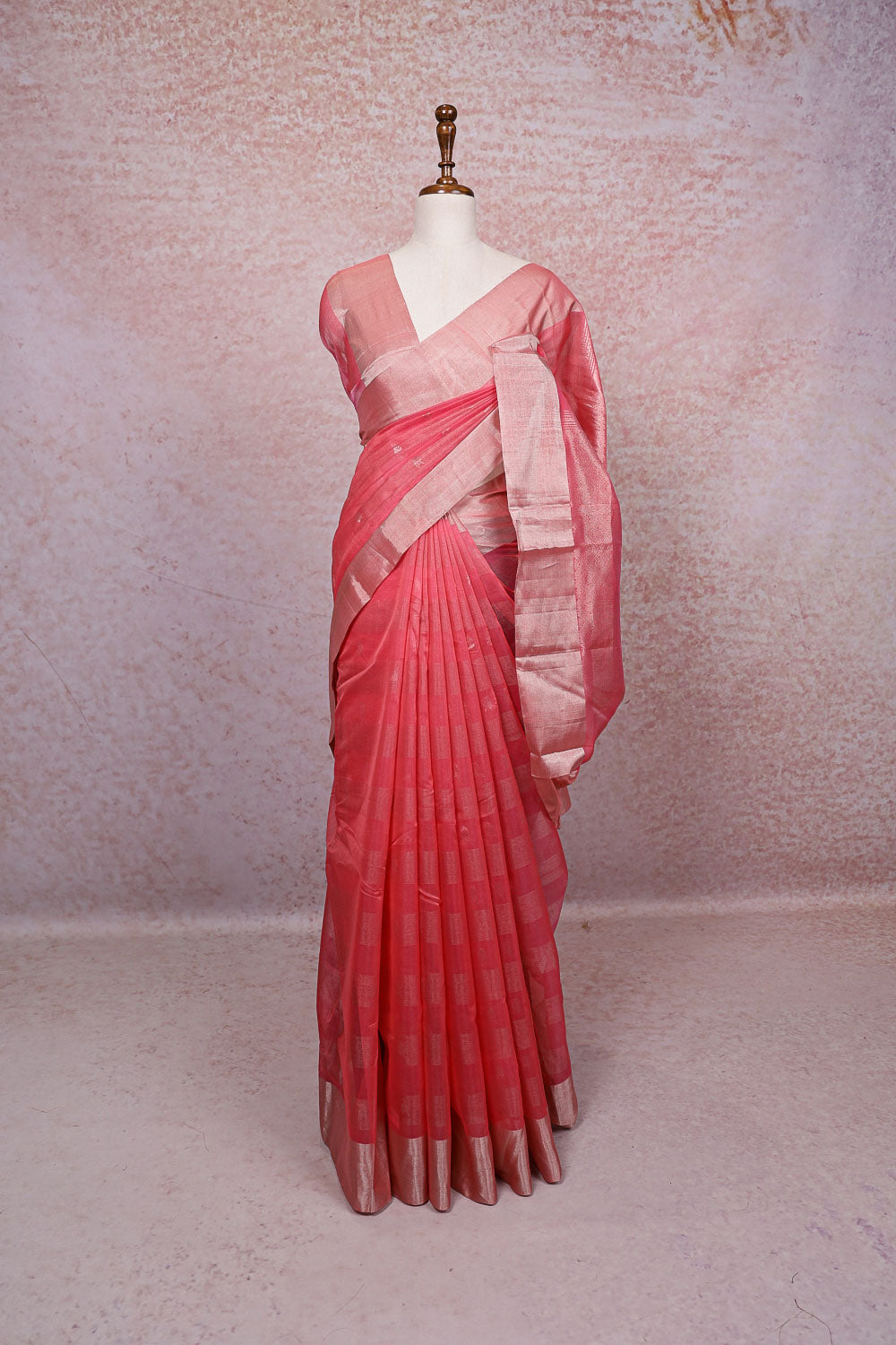 Pink Cotton Silk Saree