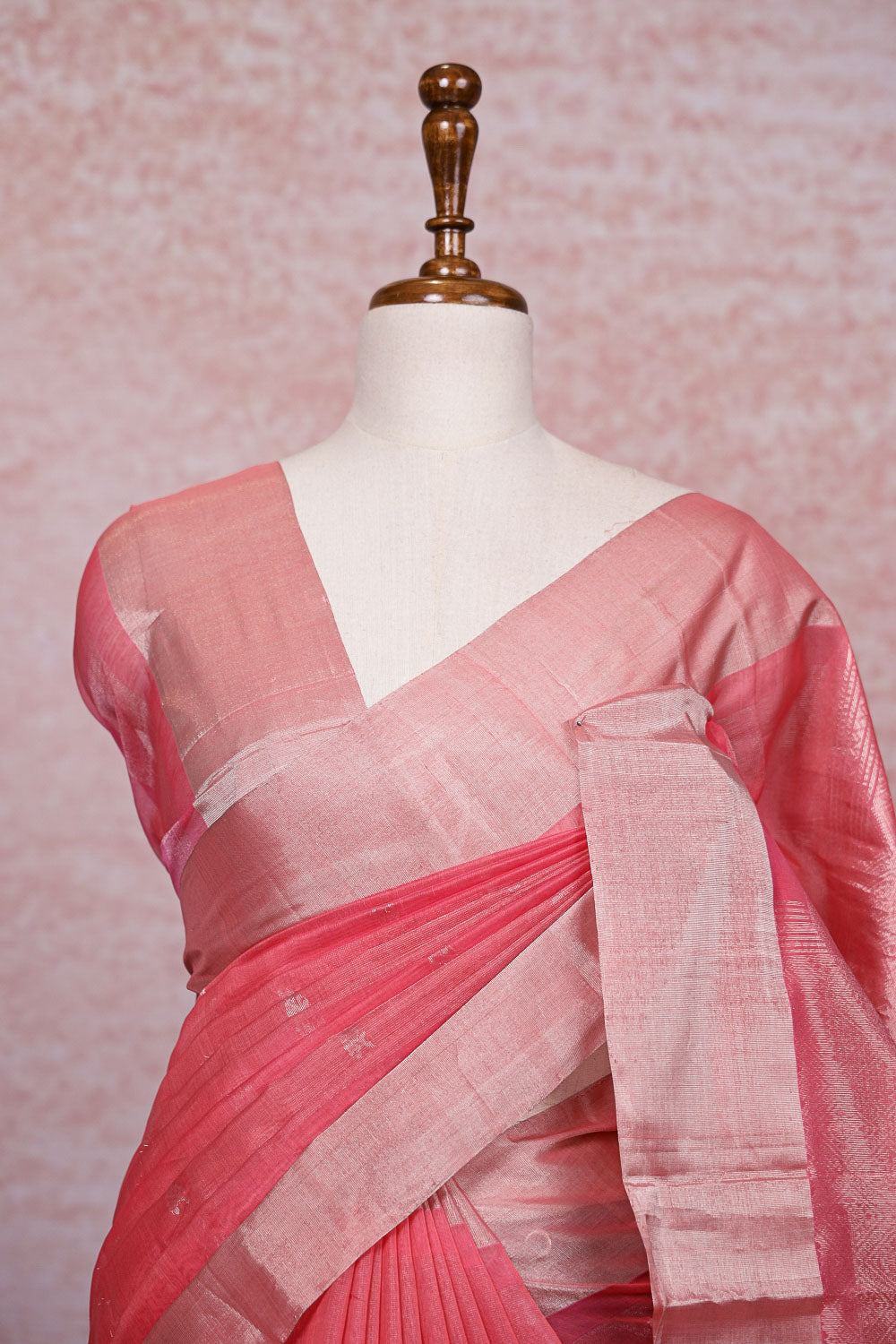 Pink Cotton Silk Saree