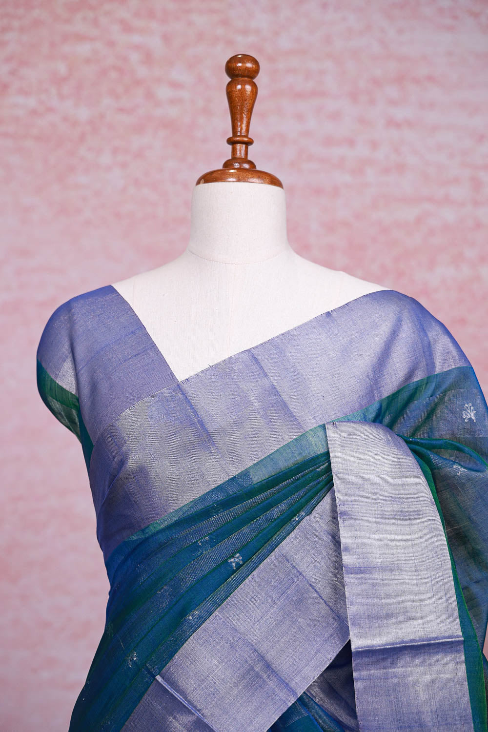 Peacock Green Cotton Silk Saree
