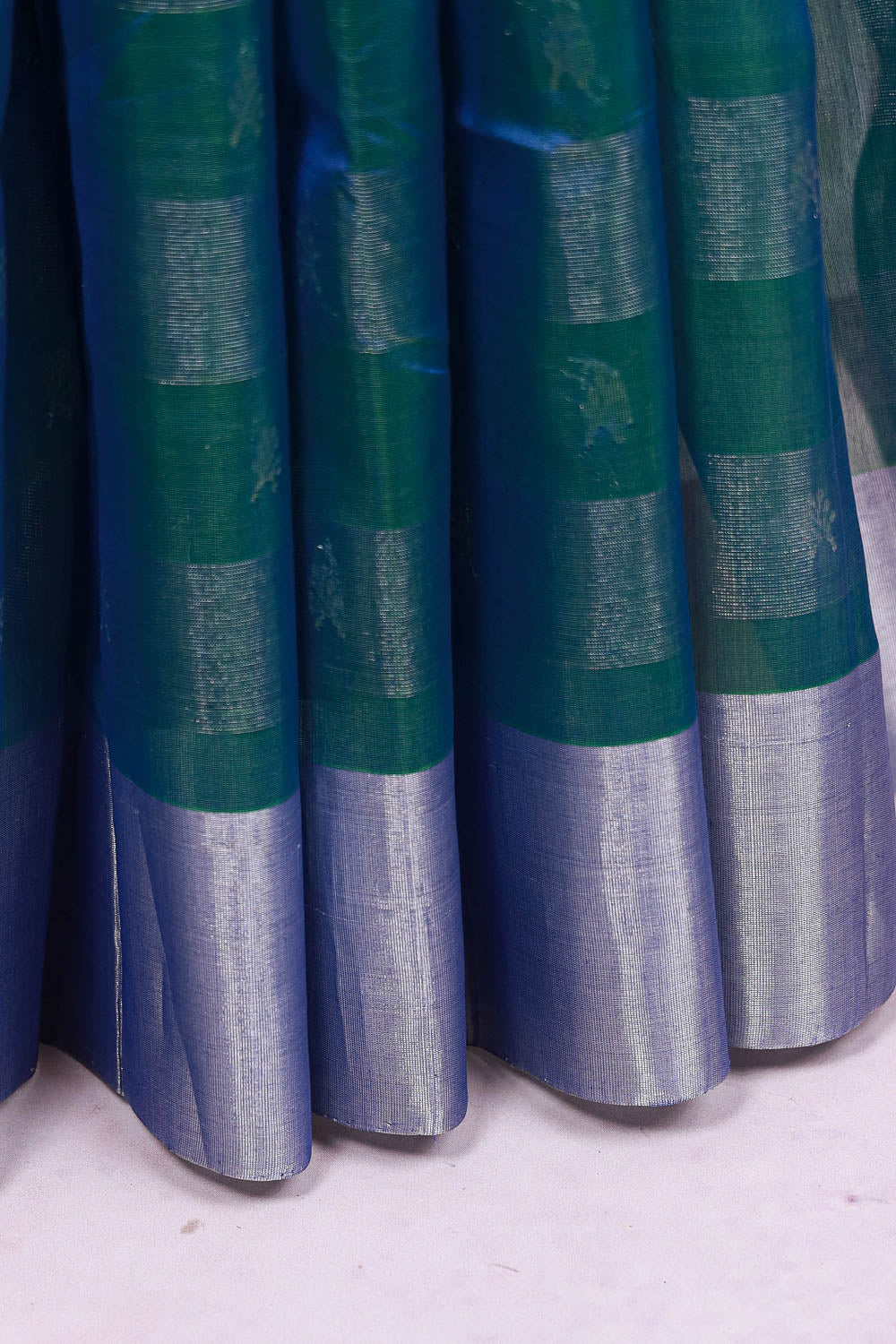 Peacock Green Cotton Silk Saree
