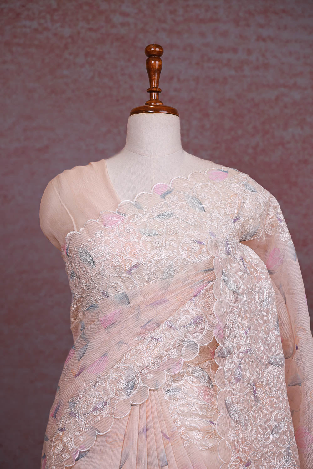 Peach Kota Saree