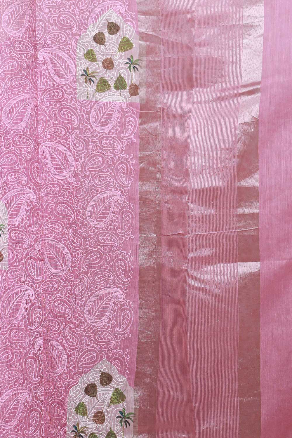 Pink Semi Tussar Saree