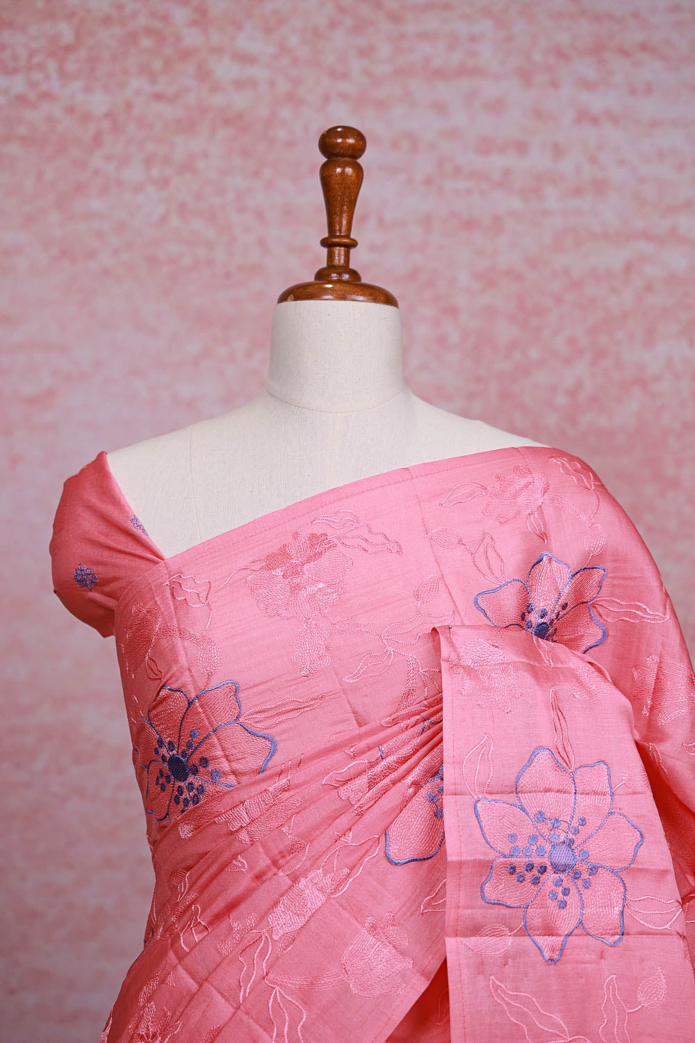Pink Semi Tussar Saree