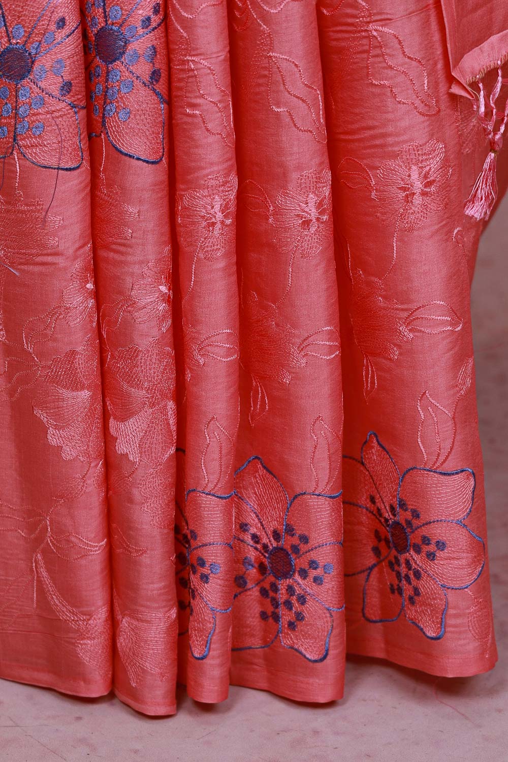 Pink Semi Tussar Saree