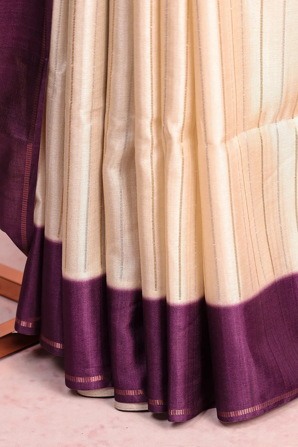 Fawn Semi Silk Saree