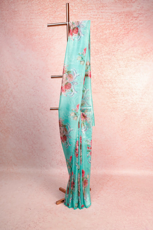 Light Green Semi Organza Saree