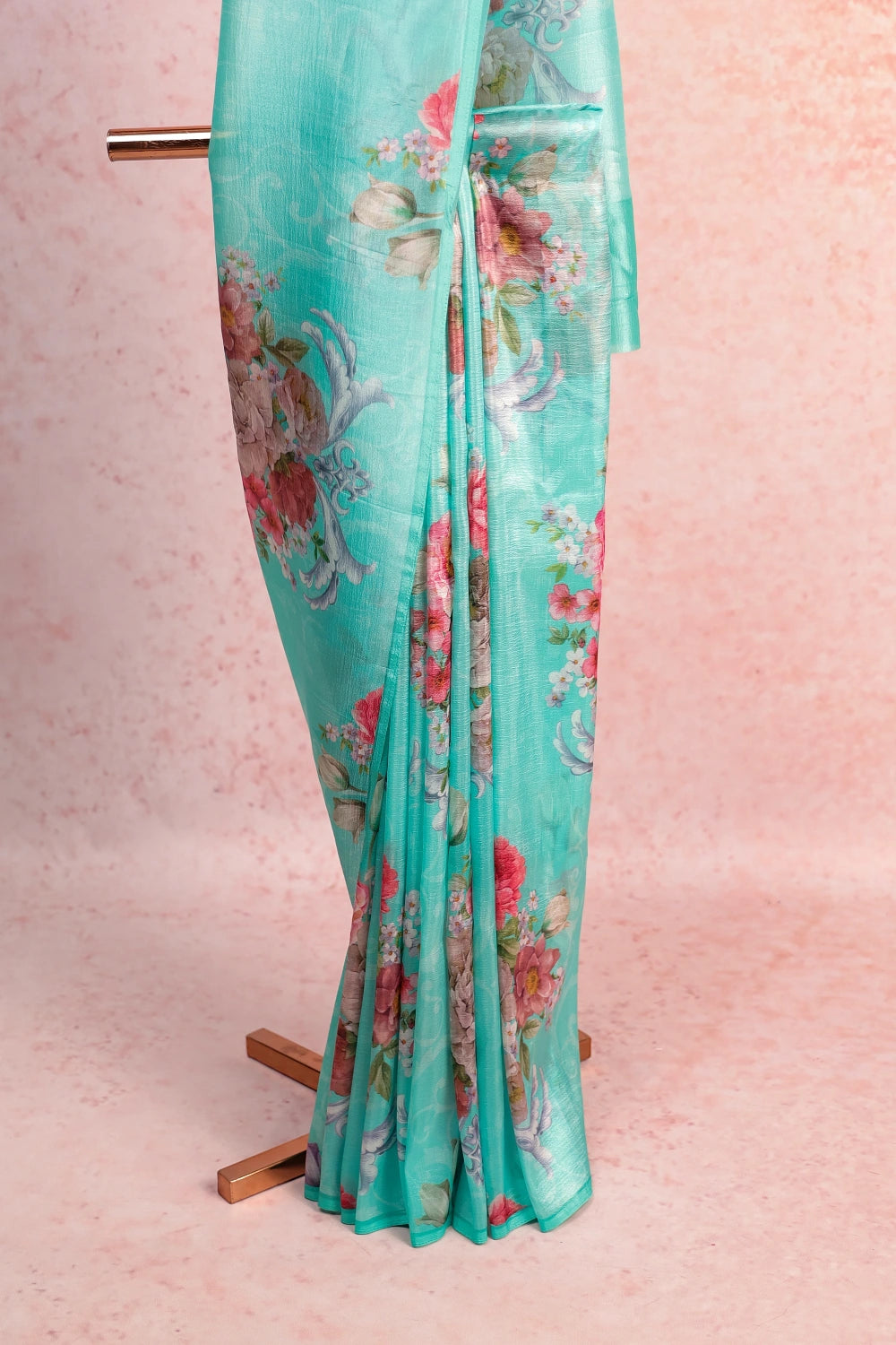 Light Green Semi Organza Saree