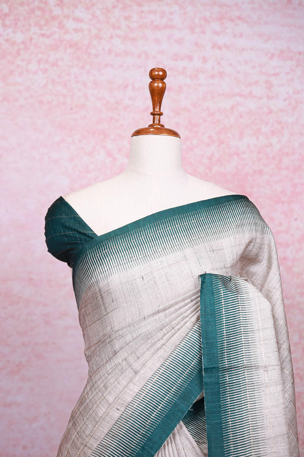 Cream Semi Silk Saree