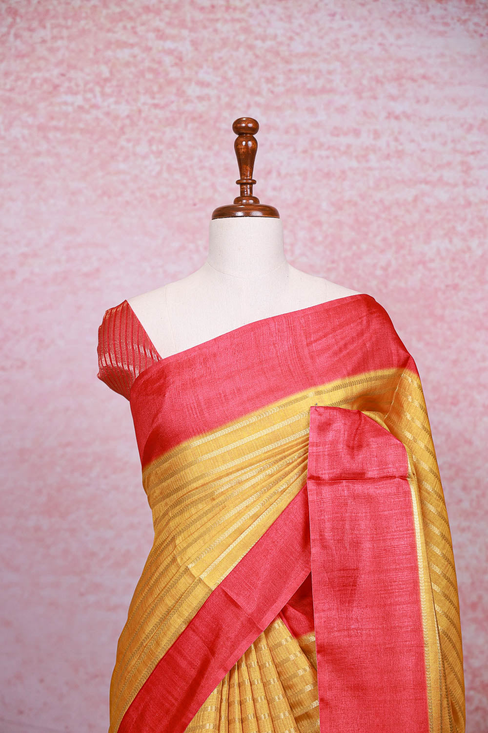 Yellow Semi Jute Saree