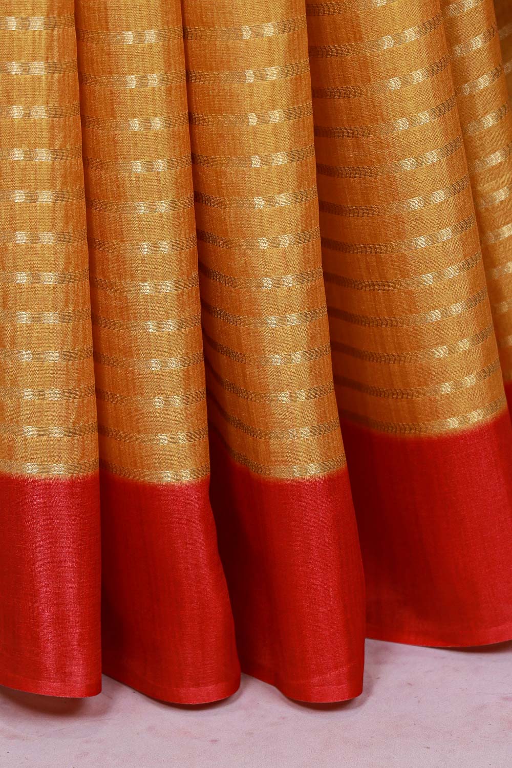 Yellow Semi Jute Saree