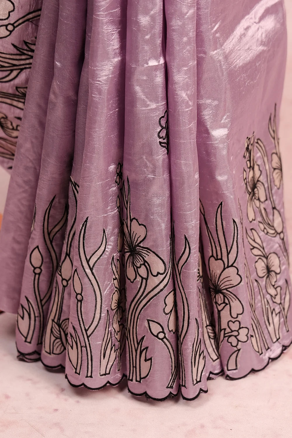 Lavender Semi Silk Saree