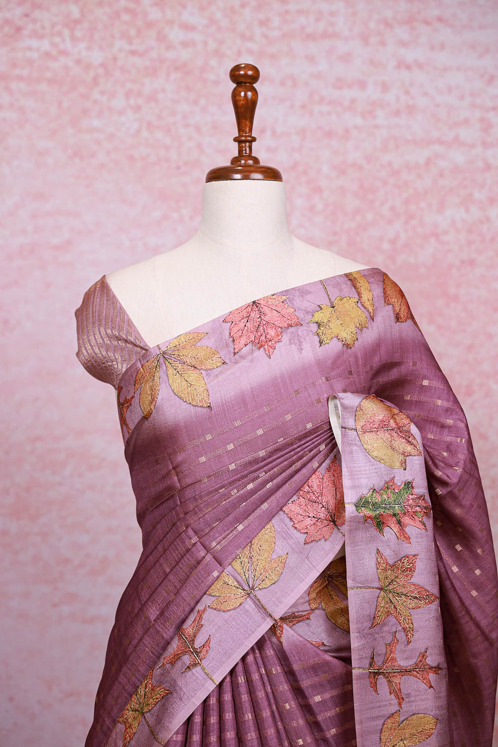 Onion Pink Semi Jute Saree - Seematti