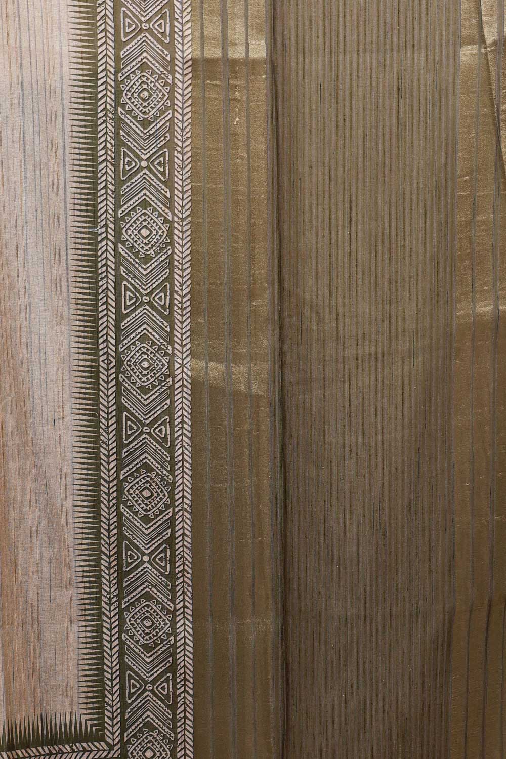 Cream Semi Jute Saree