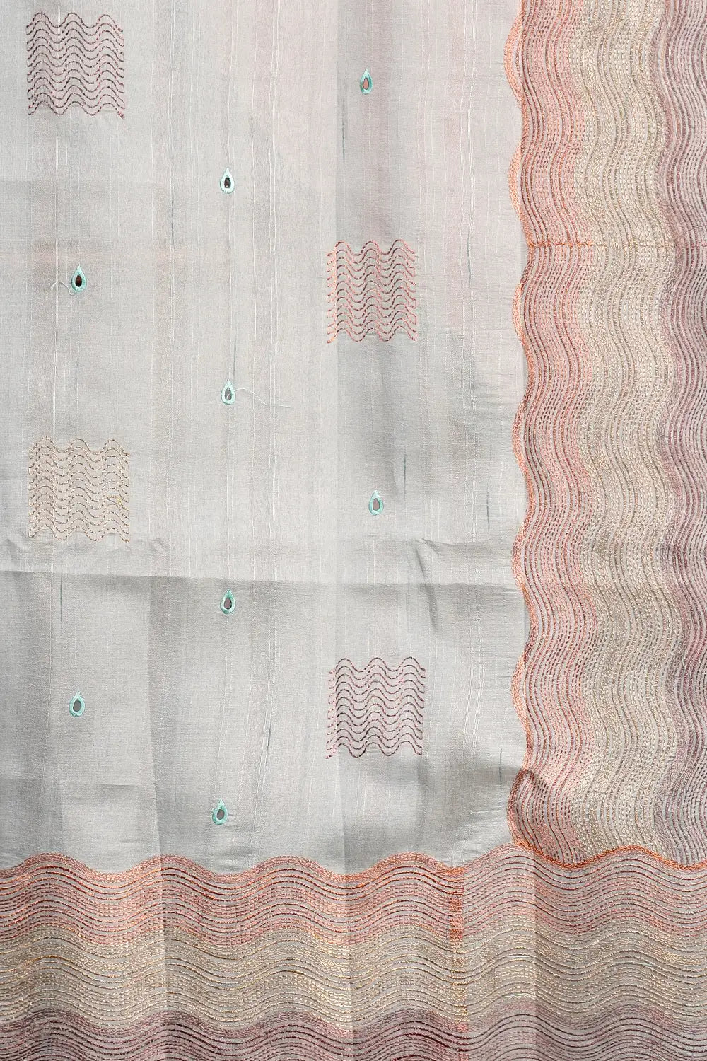 Pastel Blue Semi Jute Saree