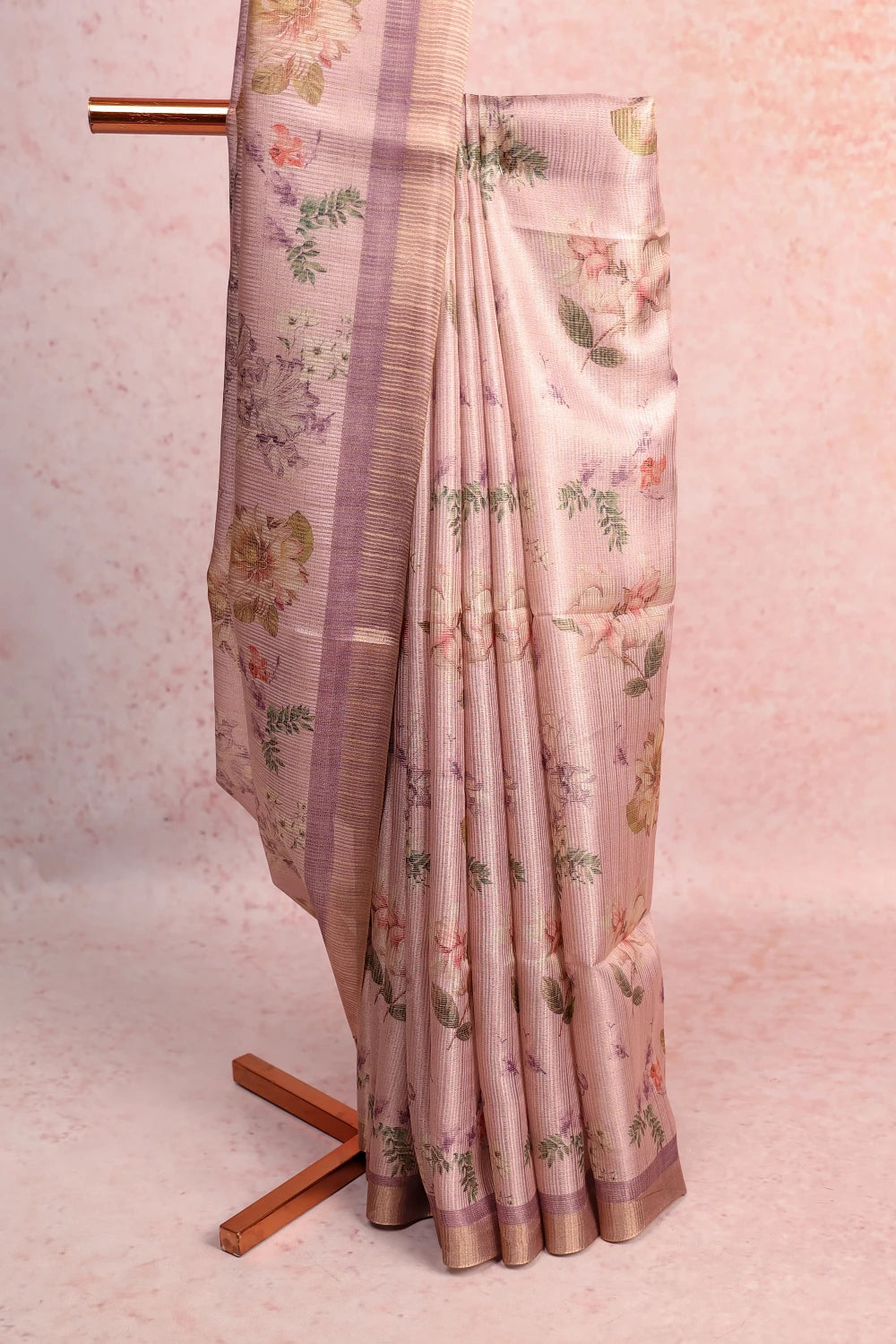 Lavender Tissue Jute Saree