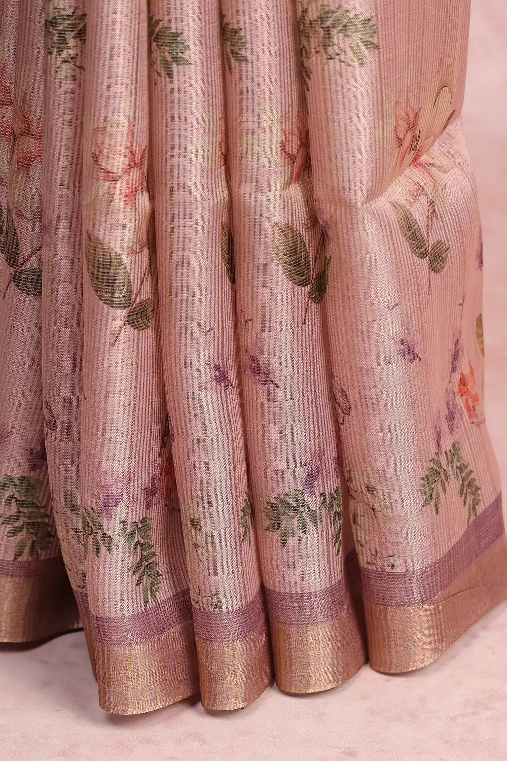 Lavender Tissue Jute Saree