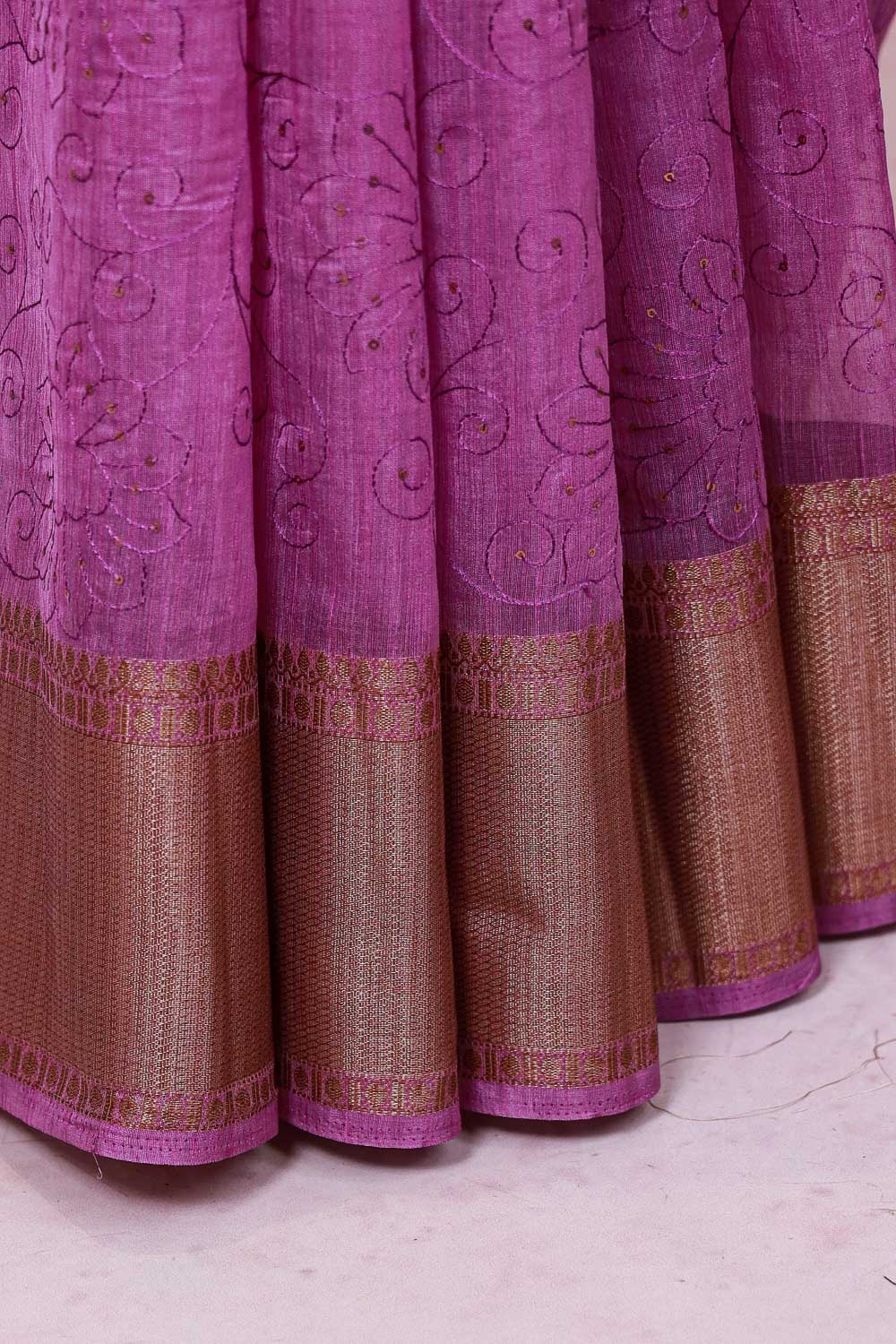 Purple Semi Jute Saree