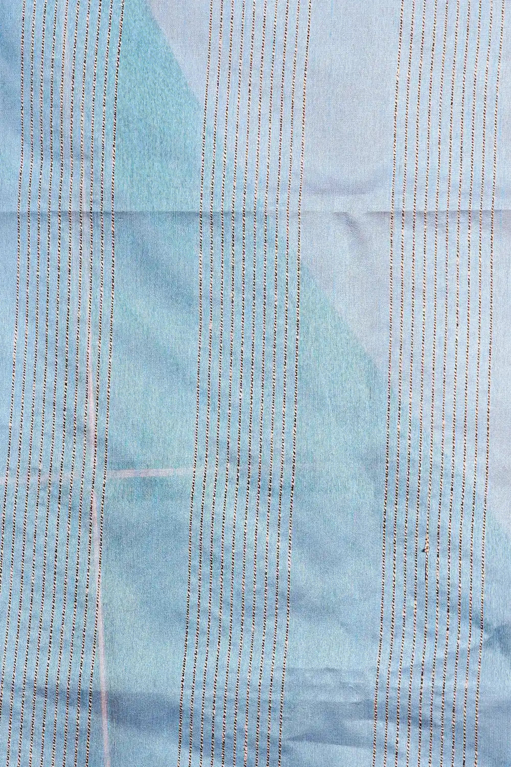Sea Blue Semi Jute Saree