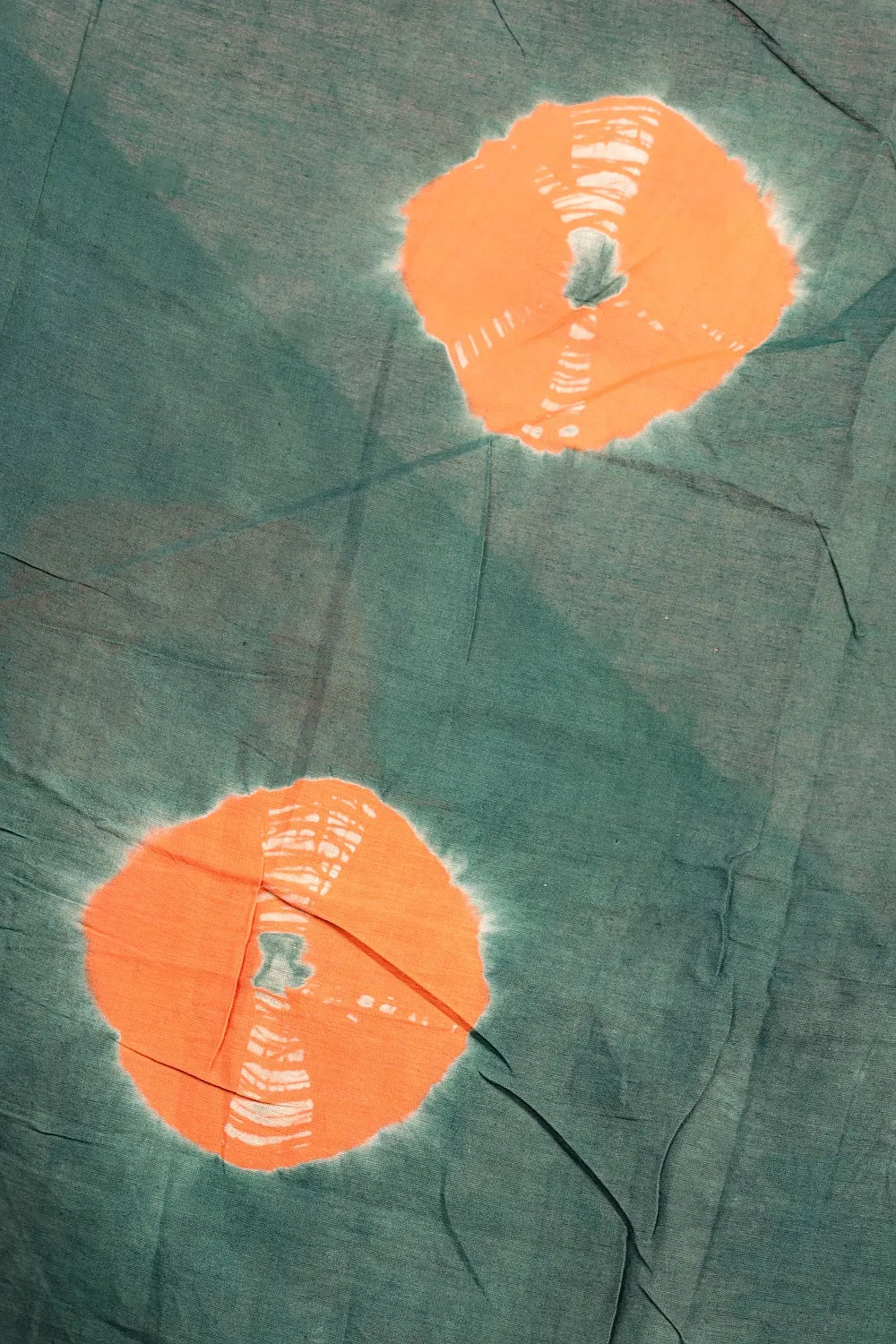 Green AND Orange Cotton Saree