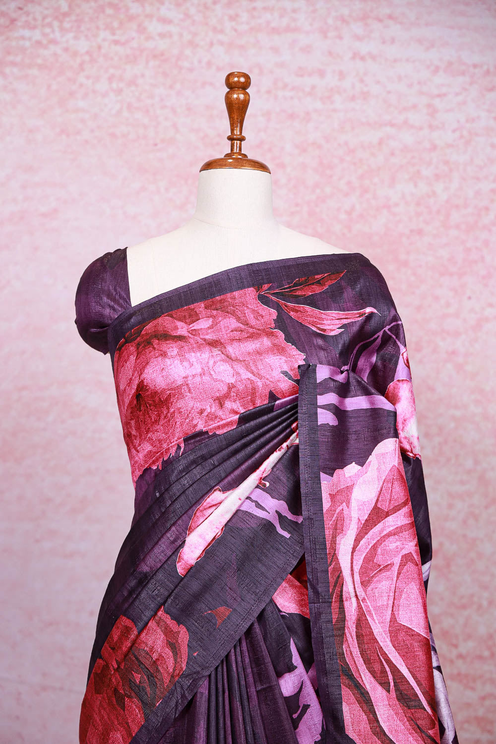 Purple Semi Jute Saree