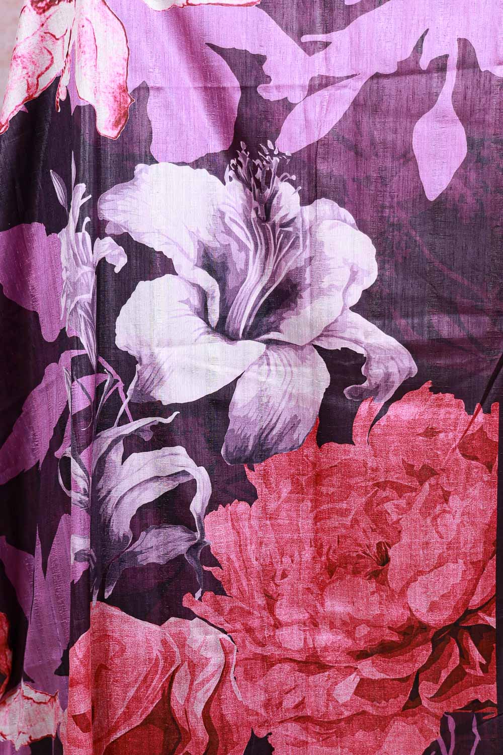 Purple Semi Jute Saree