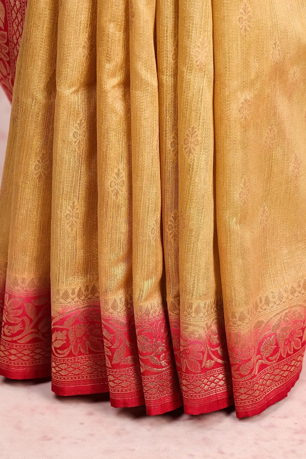 Mustard Yellow Semi Silk Saree