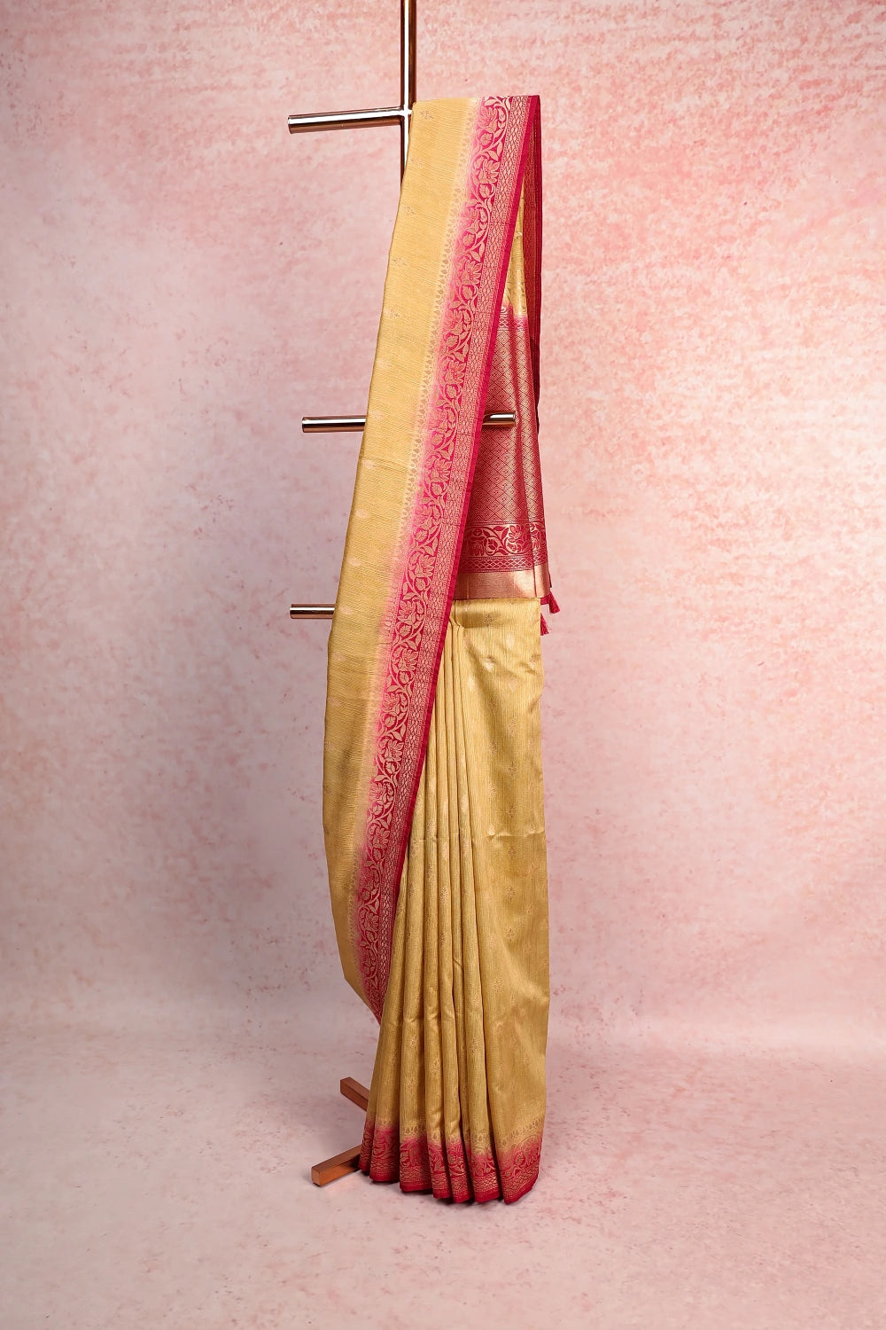 Mustard Yellow Semi Silk Saree