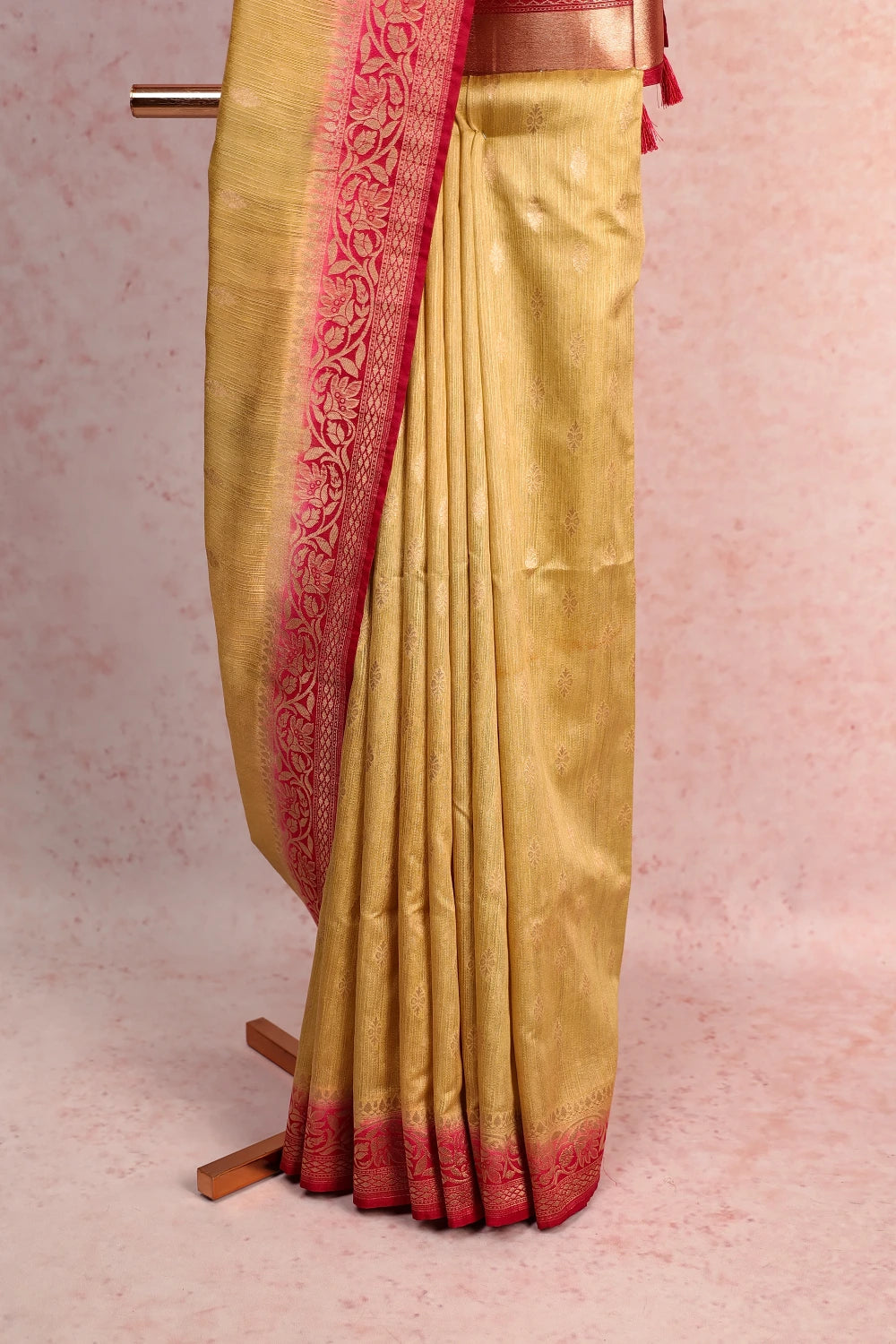 Mustard Yellow Semi Silk Saree