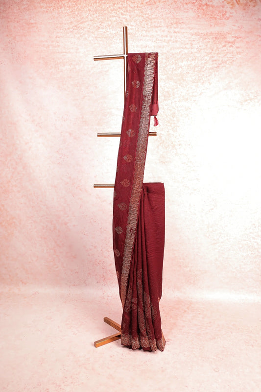 Maroon Crush Saree