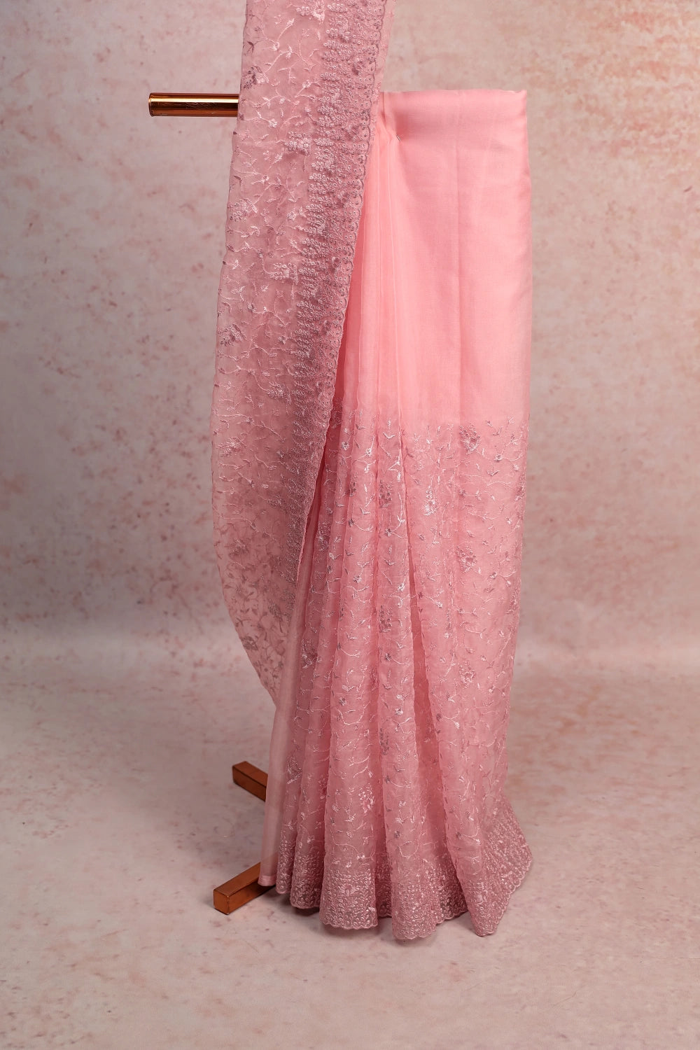 Pink Organza Saree