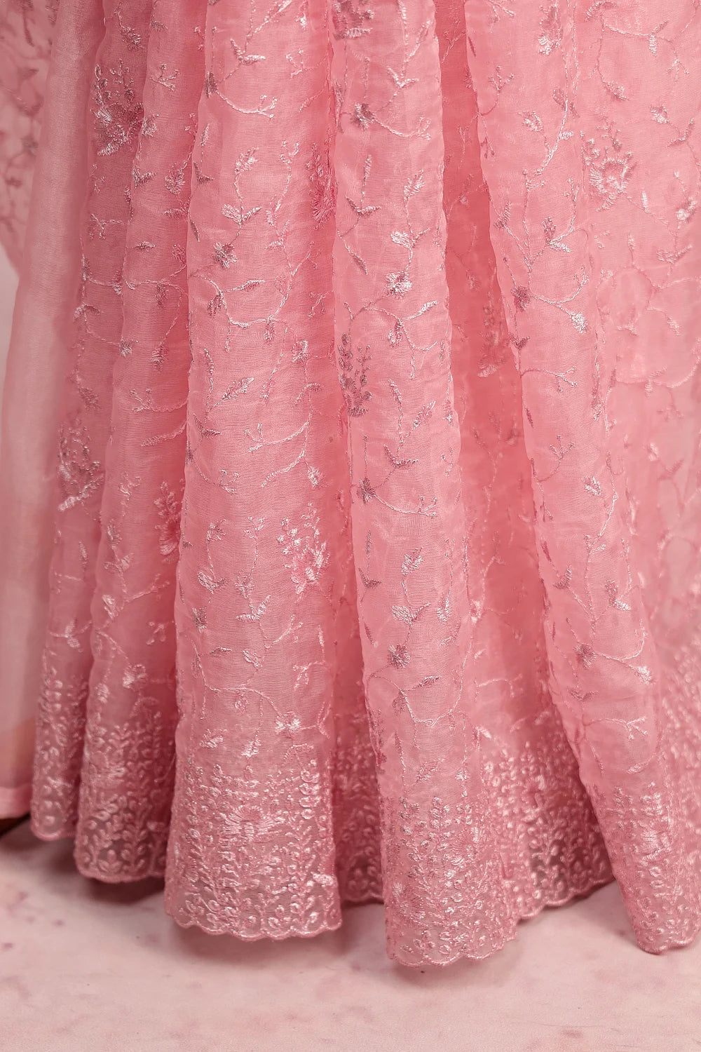 Pink Organza Saree